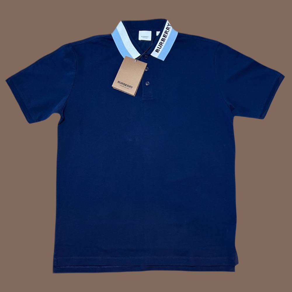 Burberry Mens Collar Logo Polo Shirt